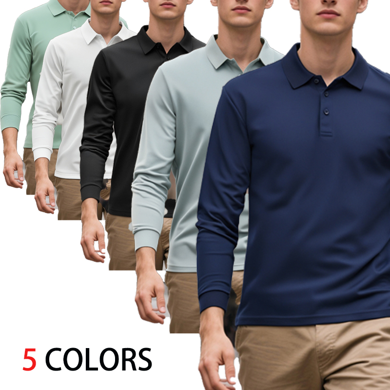 Golf Equipment Rental - Eenvoudig poloshirt met lange mouwen voor