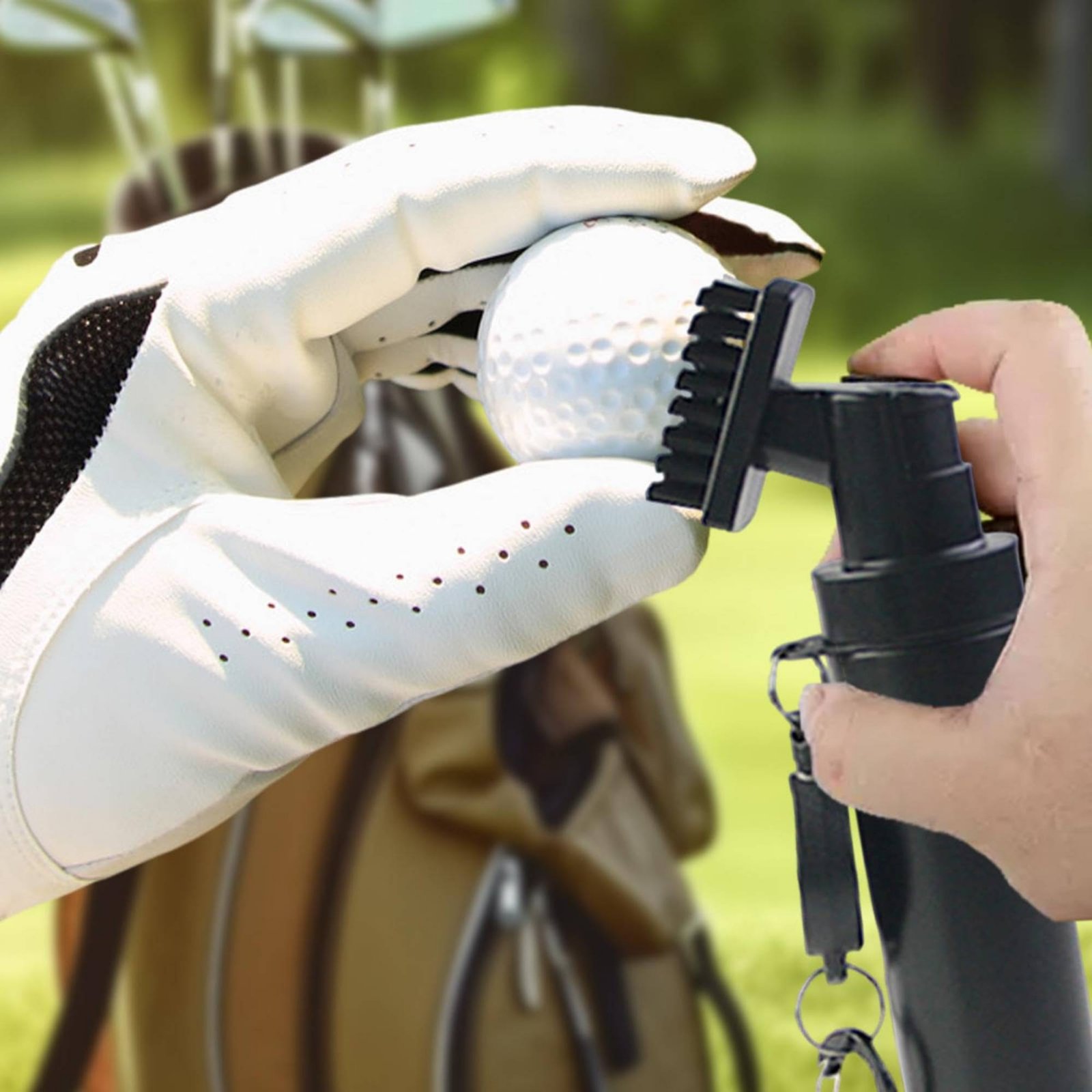Draagbare golfborstel met twee - Golf Equipment Rental recensie en prijs