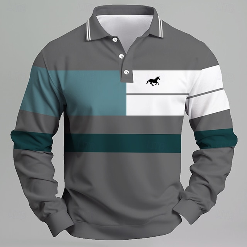 Gestreept herenpoloshirt met e - Golf Equipment Rental recensie en prijs